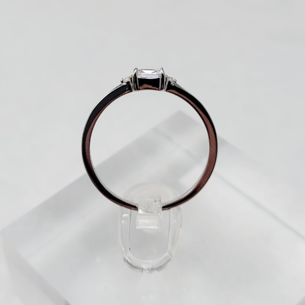 Sterling Silver Dainty Princess Cut Ring - Picture 8 of 13
